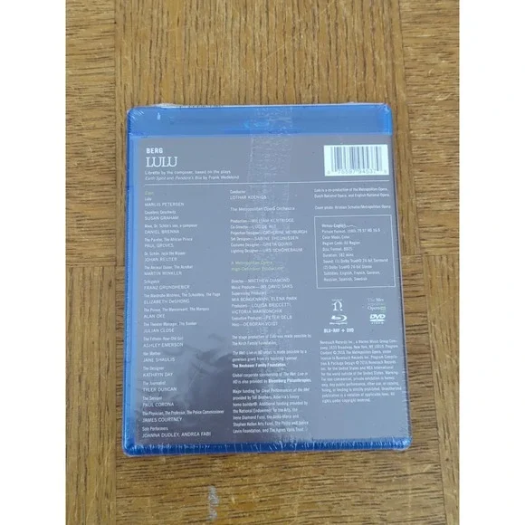 BERG LULU (Blu-ray & DVD) 2 Discs Metropolitan Opera/Lothar Koenigs NEW & SEALED - Picture 3 of 3